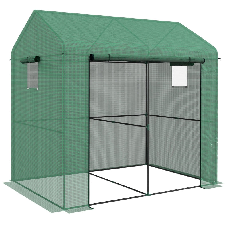 Green Walk-in Garden Grow House with Roll-up Door, 200x140x200cm