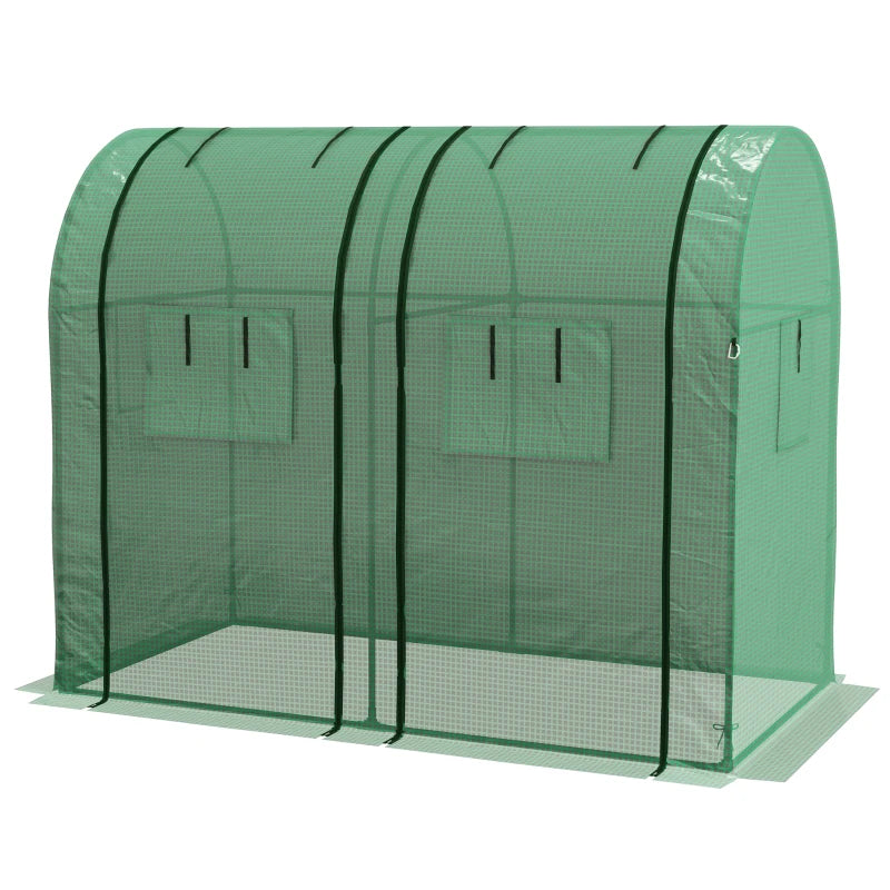 Green Tomato Growhouse with Roll-up Doors and Mesh Windows, Portable Indoor/Outdoor Greenhouse, 185 x 94 x 150cm