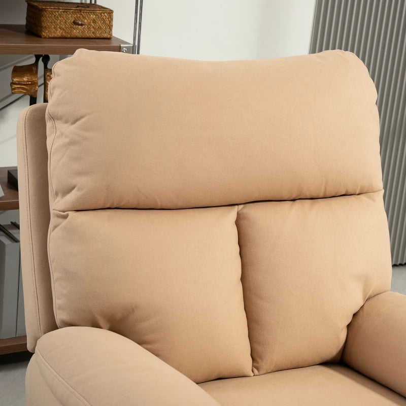 Light Brown Manual Reclining Armchair with Footrest - 140° Comfort for Your Living Room