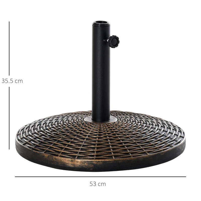 Round Cement Umbrella Base - Antique Bronze