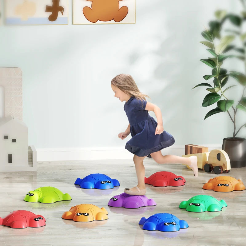 9-Piece Non-Slip Balance Stepping Stones for Kids Indoor Outdoor Obstacle Course Ages 3-8
