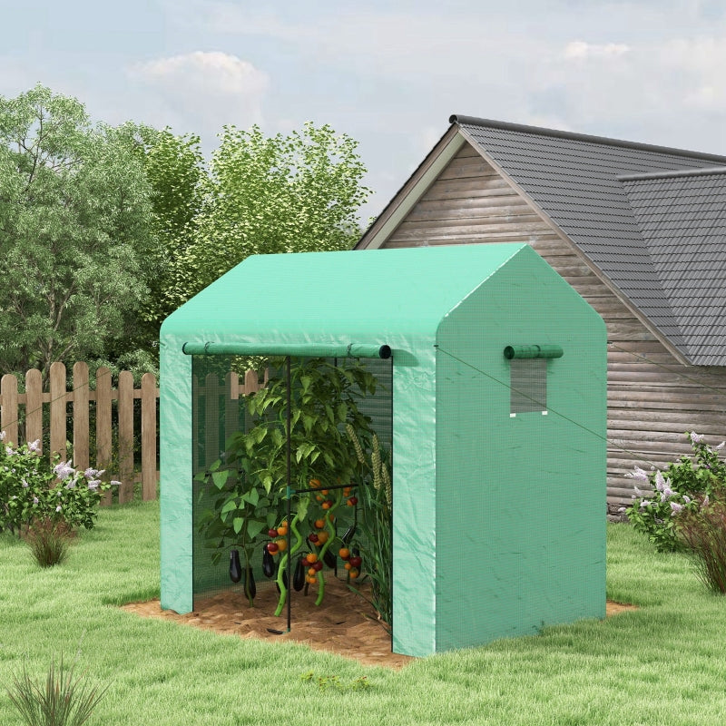 Green Walk-in Garden Grow House with Roll-up Door, 200x140x200cm