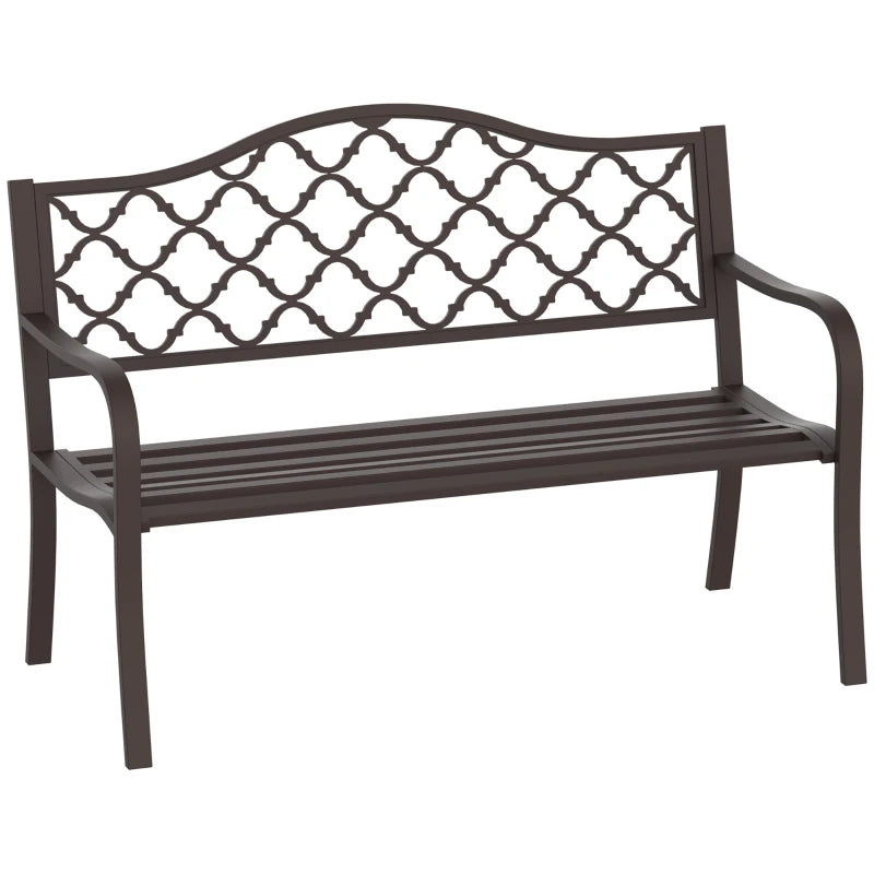 Antique Style Cast Iron Outdoor Bench - Black