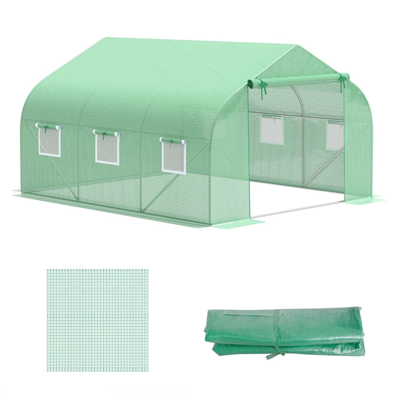 Greenhouse PE Cover Replacement 4.5x3x2m Green