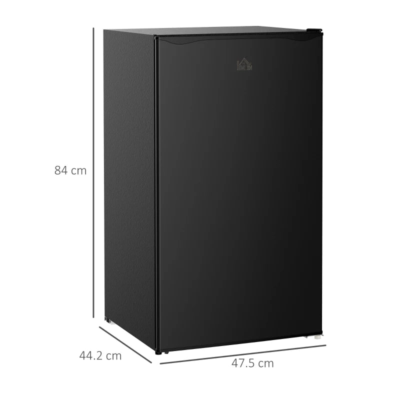 Compact 91L Under Counter Fridge with Chiller Box, Removable Shelf, Reversible Door & Adjustable Legs - Black Mini Refrigerator