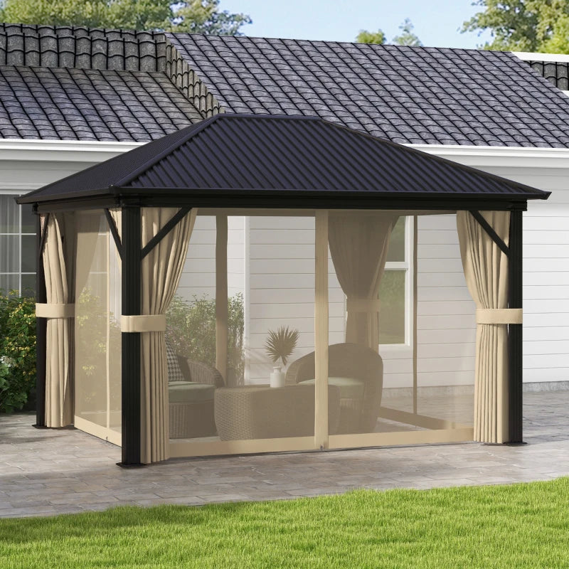 3.6m x 3m Hardtop Gazebo With Aluminium Frame