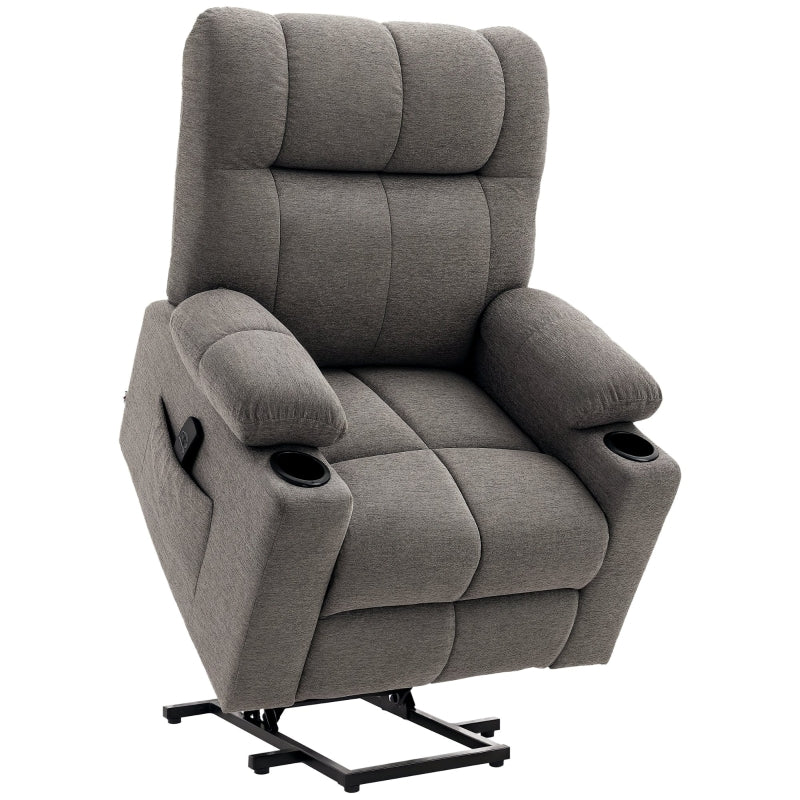 Electric Riser Recliner Chair for Elderly with Remote Control - Comfortable Power Lift Chair in Grey