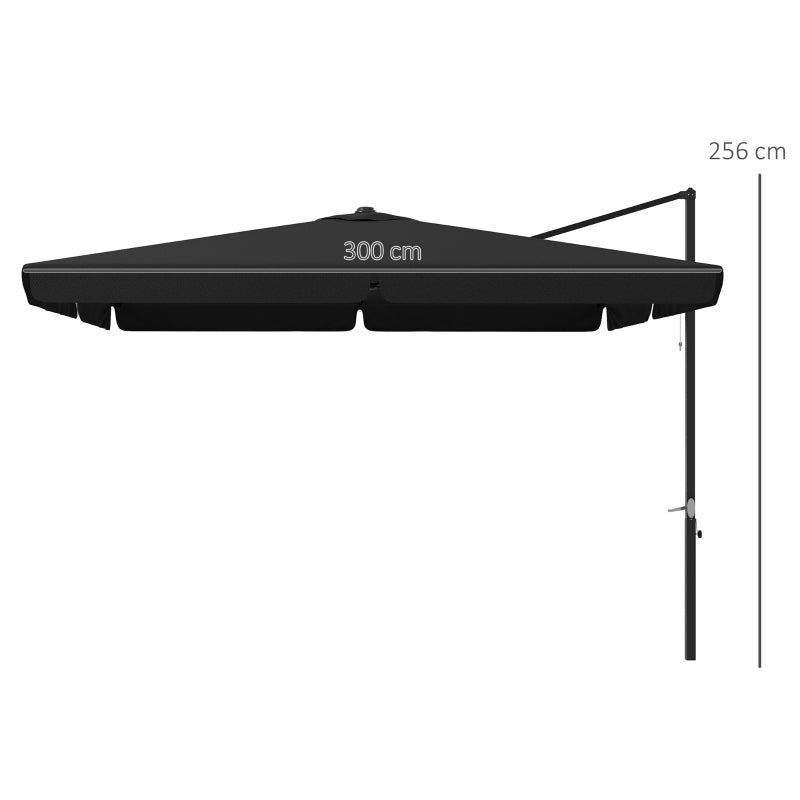 Grey 3m Cantilever Parasol with Adjustable Canopy