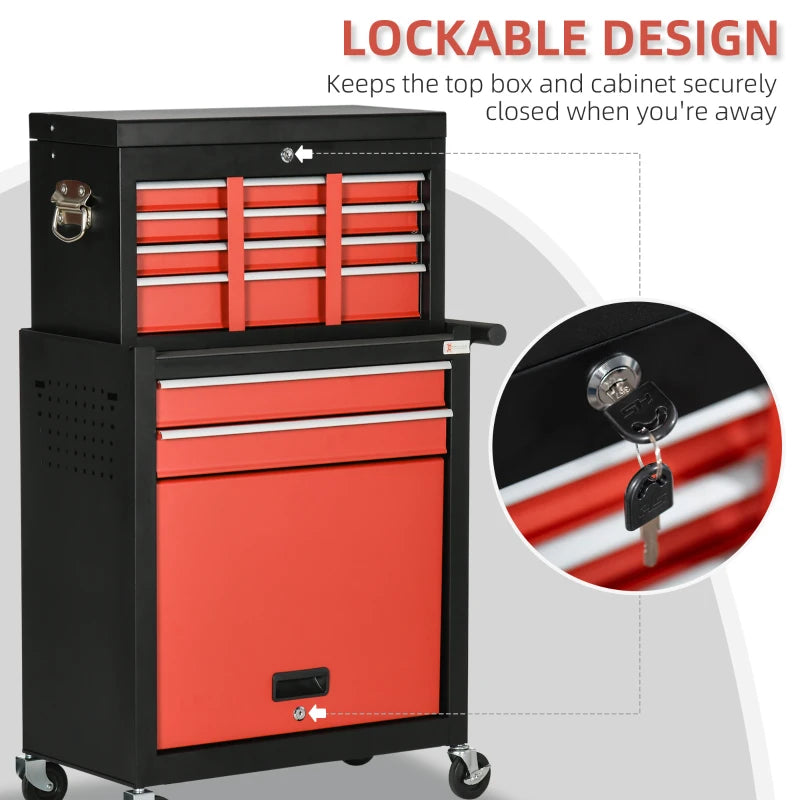 Tool Cabinet Cart with Lockable Drawers