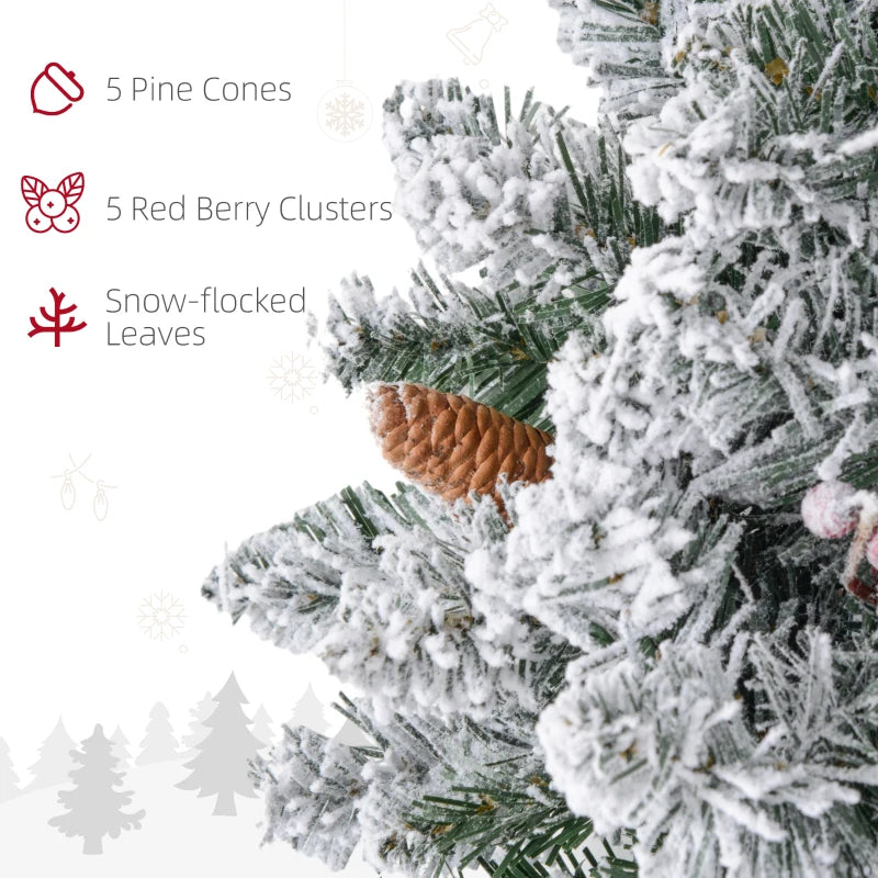 60" Snowy Pine Cone & Berry Christmas Wreath with LED Lights - Festive Holiday Decor for Home & Office