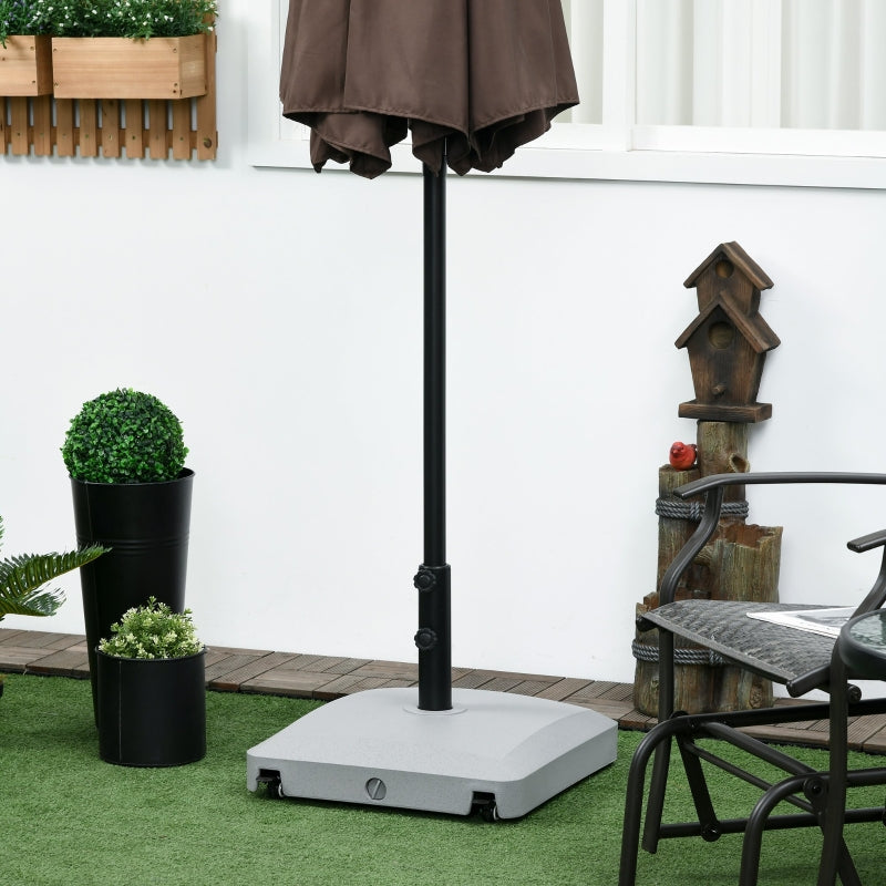 Grey Garden Umbrella Base with Wheels, 24kg Water or 30kg Sand Filled