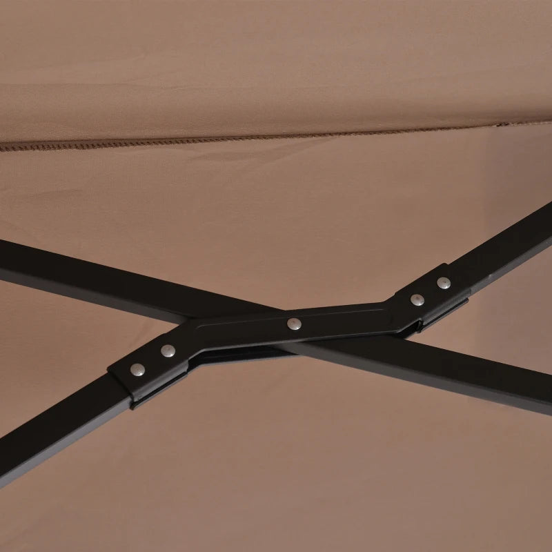 Brown Double Canopy Canopy With 12 Support Ribs