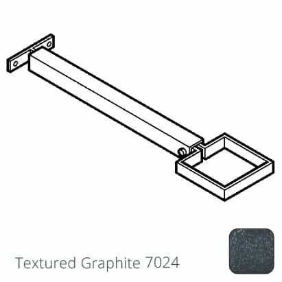 100 x 75mm (4"x3") Aluminium Stand-Off (290mm) Downpipe Clip - Textured 7024 Graphite Grey - Trade Warehouse