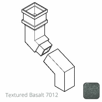 100 x 75mm (4"x3") Cast Aluminium Downpipe Two-part 533mm (max) Adjustable Offset - Textured 7012 Basalt Grey - Trade Warehouse