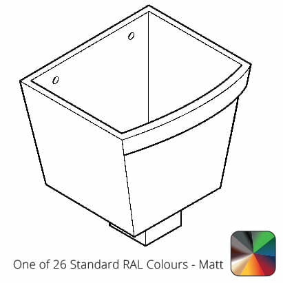 100 x 75mm (4"x3") Cast Aluminium Rectangular Hopper - 250 x 180 x 180mm - One of 26 Standard Matt RAL colours TBC - Trade Warehouse