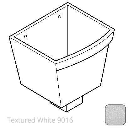100 x 75mm (4"x3") Cast Aluminium Rectangular Hopper - 250 x 180 x 180mm - Textured 9016 White - Trade Warehouse