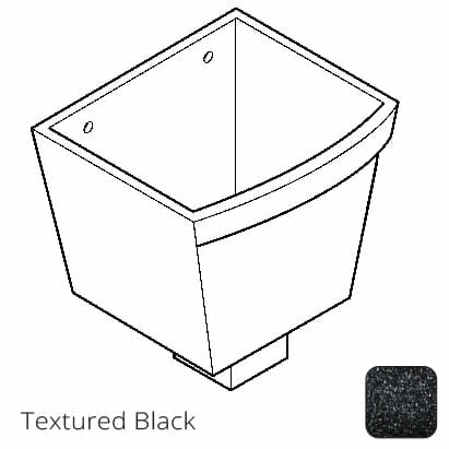 100 x 75mm (4"x3") Cast Aluminium Rectangular Hopper - 250 x 180 x 180mm - Textured Black - Trade Warehouse