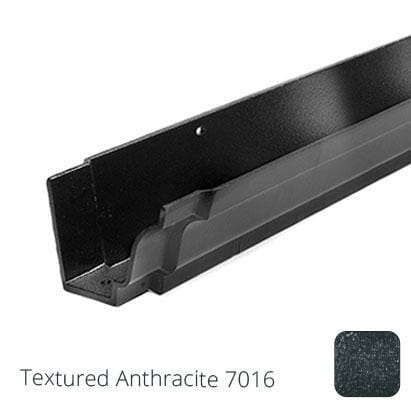 100 x 75mm (4"x3") Moulded Ogee Cast Aluminium Gutter 1.83m length - Textured Anthracite Grey RAL 7016 - Trade Warehouse