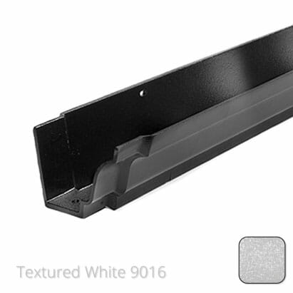 100 x 75mm (4"x3") Moulded Ogee Cast Aluminium Gutter 1.83m length - Textured Traffic White RAL 9016 - Trade Warehouse