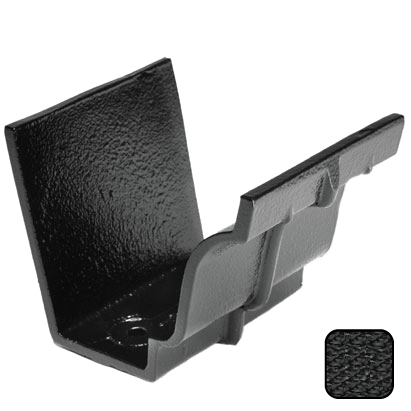 100 x 75mm (4"x3") Moulded Ogee Cast Aluminium Gutter Union - Textured Black - Trade Warehouse
