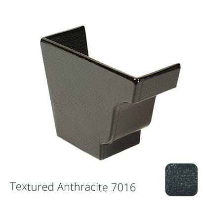 100 x 75mm (4"x3") Moulded Ogee Cast Aluminium Left Hand External Stop End - Textured Anthracite Grey RAL 7016 - Trade Warehouse