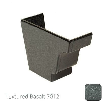 100 x 75mm (4"x3") Moulded Ogee Cast Aluminium Left Hand External Stop End - Textured Basalt Grey RAL 7012 - Trade Warehouse