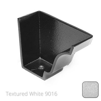100 x 75mm (4"x3") Moulded Ogee Cast Aluminium Right Hand Internal Stop End - Textured Traffic White RAL 9016 - Trade Warehouse