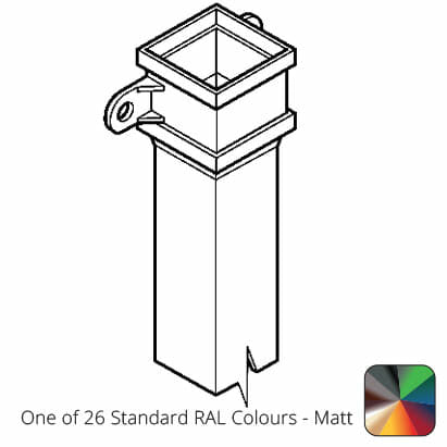 100 x 75mm (4"x3") x 1m Cast Aluminium Downpipe with Eared Socket - One of 26 Standard Matt RAL colours TBC - Trade Warehouse