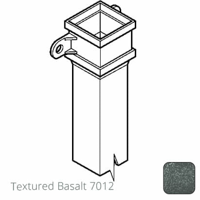 100 x 75mm (4"x3") x 1m Cast Aluminium Downpipe with Eared Socket - Textured 7012 Basalt Grey - Trade Warehouse