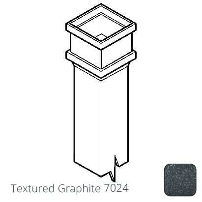 100 x 75mm (4"x3") x 1m Cast Aluminium Downpipe with Non-eared Socket - Textured 7024 Graphite Grey - Trade Warehouse