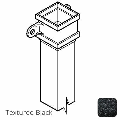 100 x 75mm (4"x3") x 2m Cast Aluminium Downpipe with Eared Socket - Textured Black - Trade Warehouse