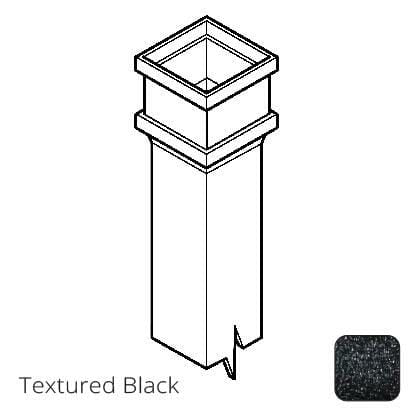 100 x 75mm (4"x3") x 2m Cast Aluminium Downpipe with Non-eared Socket - Textured Black - Trade Warehouse