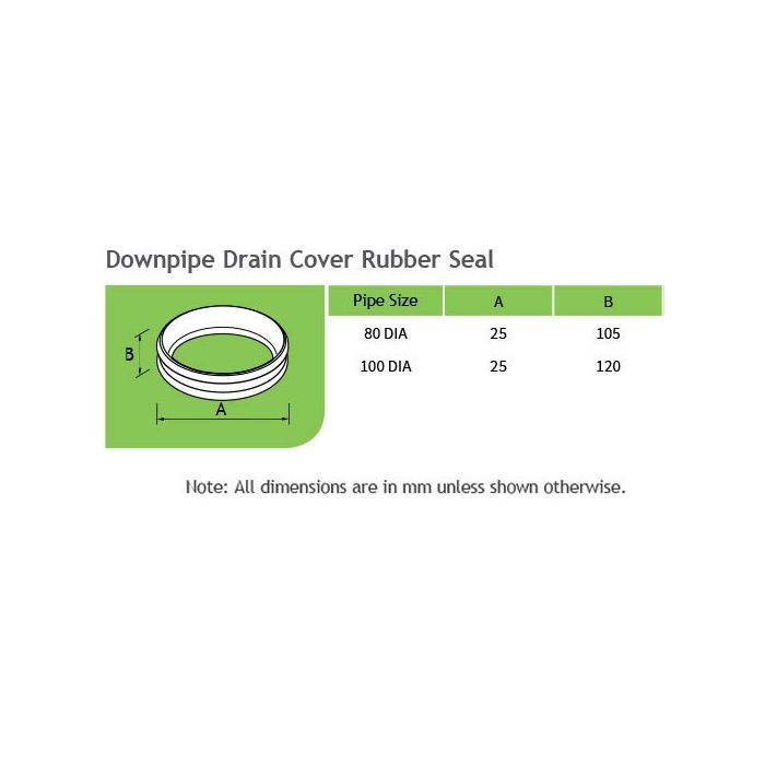 100mm - 110mm Rubber Downpipe Seal - Trade Warehouse