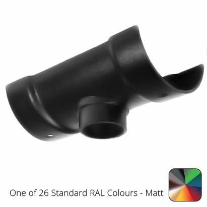 100mm (4") Half Round Cast Aluminium 63mm Gutter Outlet - One of 26 Standard Matt RAL colours TBC - Trade Warehouse