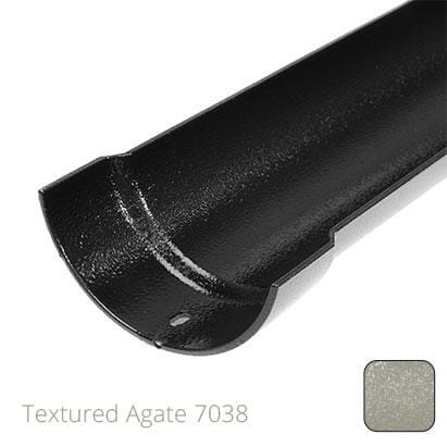 100mm (4") Half Round Cast Aluminium Gutter 1.83m length - Textured Agate Grey RAL 7038 - Trade Warehouse