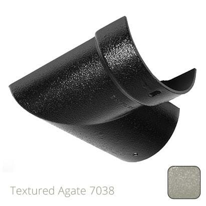100mm (4") Half Round Cast Aluminium Gutter 90 Internal Angle - Textured Agate Grey RAL 7038 - Trade Warehouse