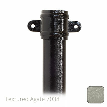 100mm (4") x 2m Aluminium Downpipe with Cast Eared Socket - Textured Agate Grey RAL 7038 - Trade Warehouse