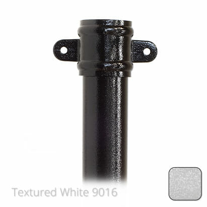 100mm (4") x 2m Aluminium Downpipe with Cast Eared Socket - Textured Traffic White RAL 9016 - Trade Warehouse
