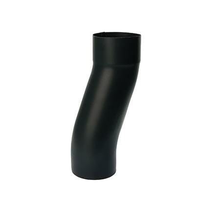 100mm Black Coated Galvanised Steel Downpipe 60mm Projection Fixed Offset - Trade Warehouse