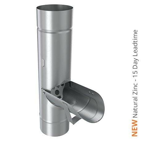 100mm Natural Zinc Downpipe Diverter without sieve - Trade Warehouse
