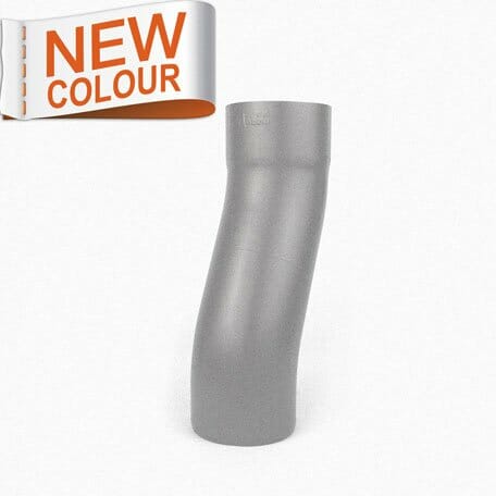 100mm RAL 9007 'Grey Aluminium' Galvanised Steel Downpipe 60mm Projection Fixed Offset - Trade Warehouse