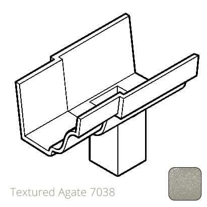100x75mm (4"x3") rectangular outlet Cast Aluminium 100 x 75mm (4"x3") Moulded Gutter Running Outlet - Single Spigot - Textured 7038 Agate - Trade Warehouse