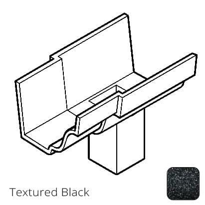 100x75mm (4"x3") rectangular outlet Cast Aluminium 100 x 75mm (4"x3") Moulded Gutter Running Outlet - Single Spigot - Textured Black - Trade Warehouse