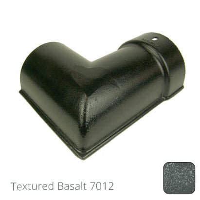 115mm (4.5") Beaded Half Round Cast Aluminium 90 degree External Gutter Angle - Textured Basalt Grey RAL 7012 - Trade Warehouse