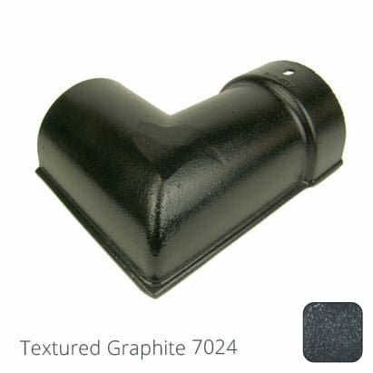 115mm (4.5") Beaded Half Round Cast Aluminium 90 degree External Gutter Angle - Textured Graphite Grey RAL 7024 - Trade Warehouse