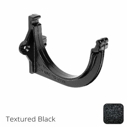 115mm (4.5") Beaded Half Round Cast Aluminium Gutter Fascia Bracket - Textured Black - Trade Warehouse