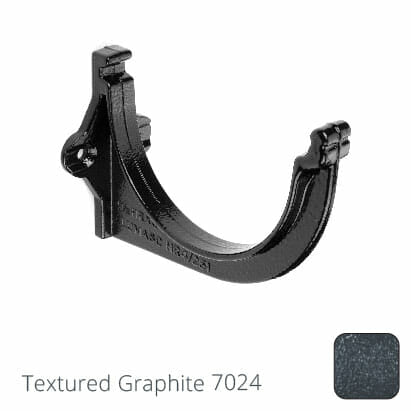 115mm (4.5") Beaded Half Round Cast Aluminium Gutter Fascia Bracket - Textured Graphite Grey RAL 7024 - Trade Warehouse