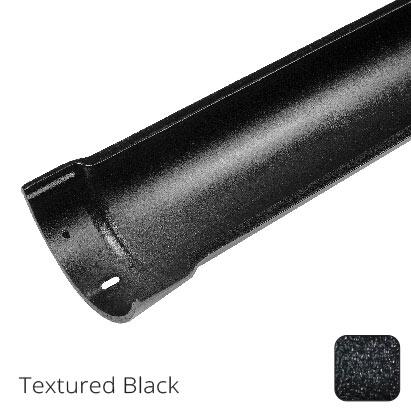 115mm (4.5") Beaded Half Round Cast Aluminium Gutter Length - 0.61m - Textured Black - Trade Warehouse