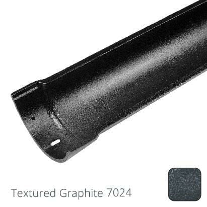 115mm (4.5") Beaded Half Round Cast Aluminium Gutter Length - 1.83m - Textured Graphite Grey RAL 7024 - Trade Warehouse