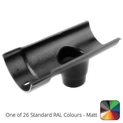 115mm (4.5") Beaded Half Round Cast Aluminium Single Spigot/Socket Running Outlet with 63mm outlet pipe - One of 26 Standard Matt RAL colours TBC - Trade Warehouse